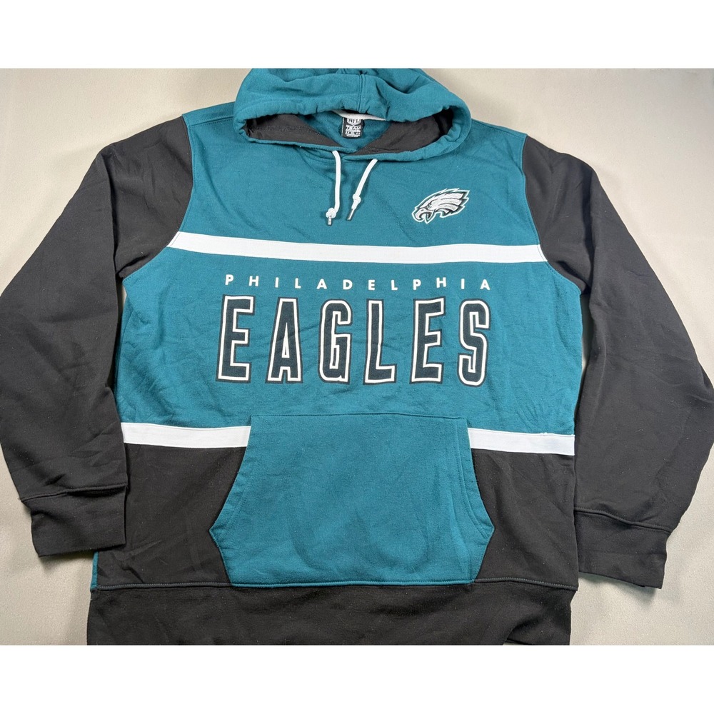 Philadelphia Eagles NFL Team Apparel Hoodie Mens XL Colorblock Green Black